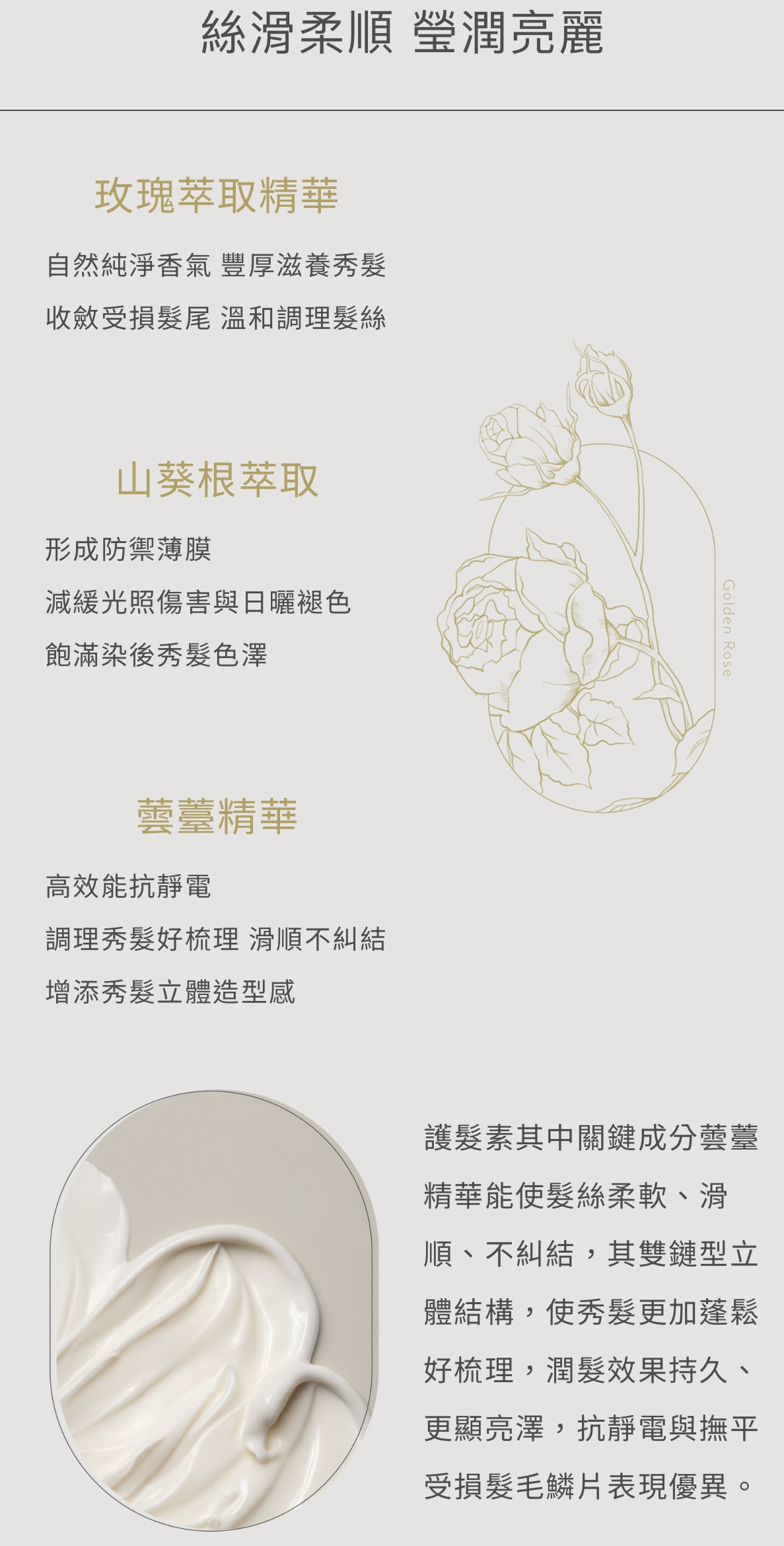 歐萊德 香檳玫瑰護色護髮素 O’right Golden Rose color care conditioner 250ml