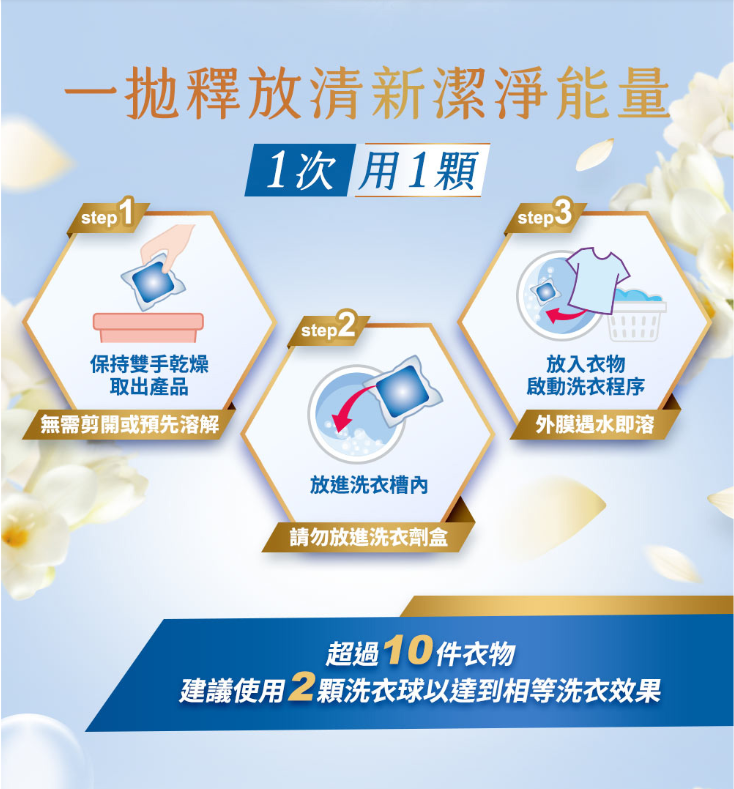 白蘭香氛洗衣球 澄淨玫瑰X青檸 Laundry Detergent Pods Rose x Lime